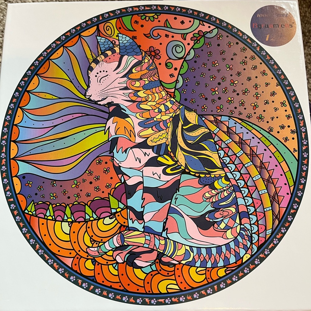 1000-Piece Cat Mandala Puzzle